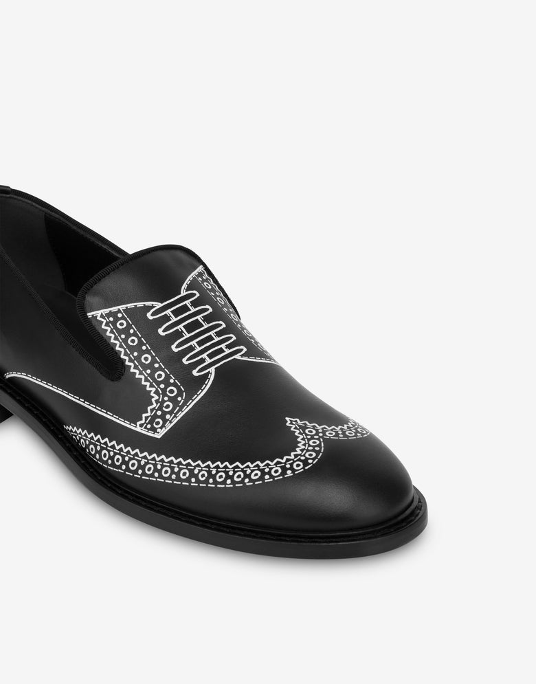 Moccasins in printed calfskin Black Moschino 3