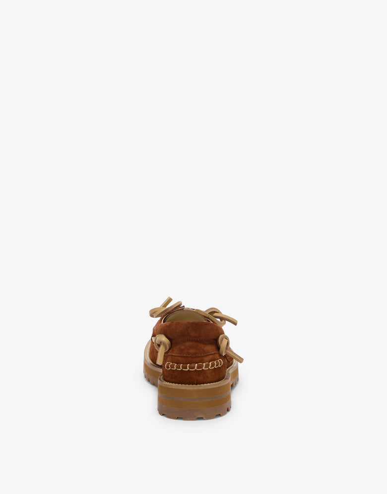 Mocassini da barca in suede Marrone Moschino 2