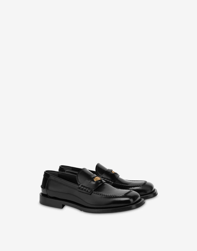 Mokassins aus gebürstetem Kalbsleder Schwarz Moschino 0