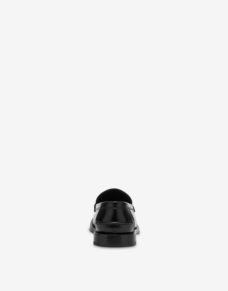 Moccasins in brushed calfskin Black Moschino 2