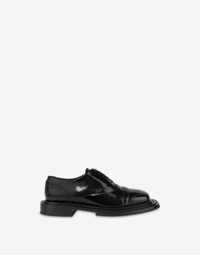 Brushed calfskin Derby shoes Black Moschino 1