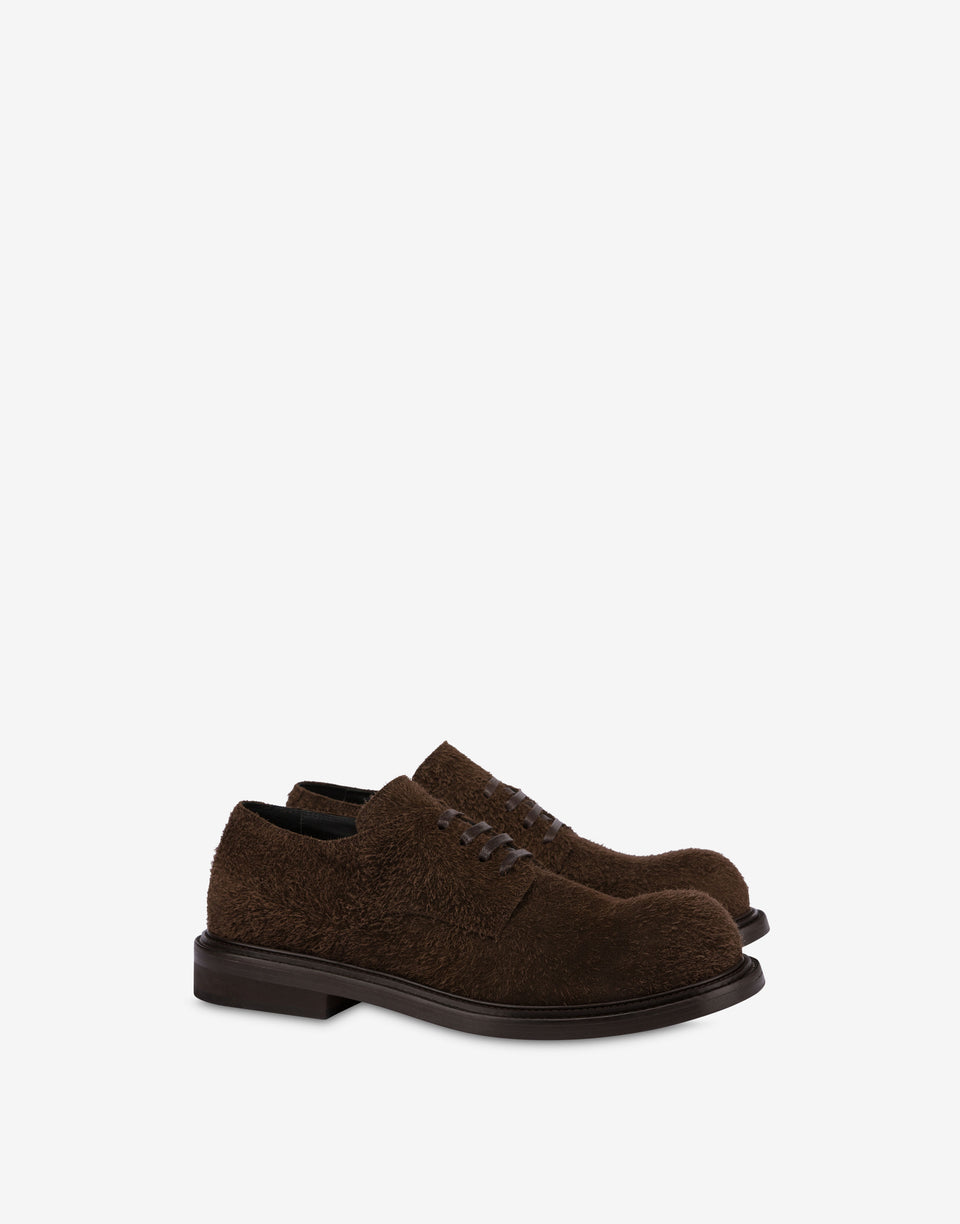 Derby en daim Oliver Marron foncé Moschino 0
