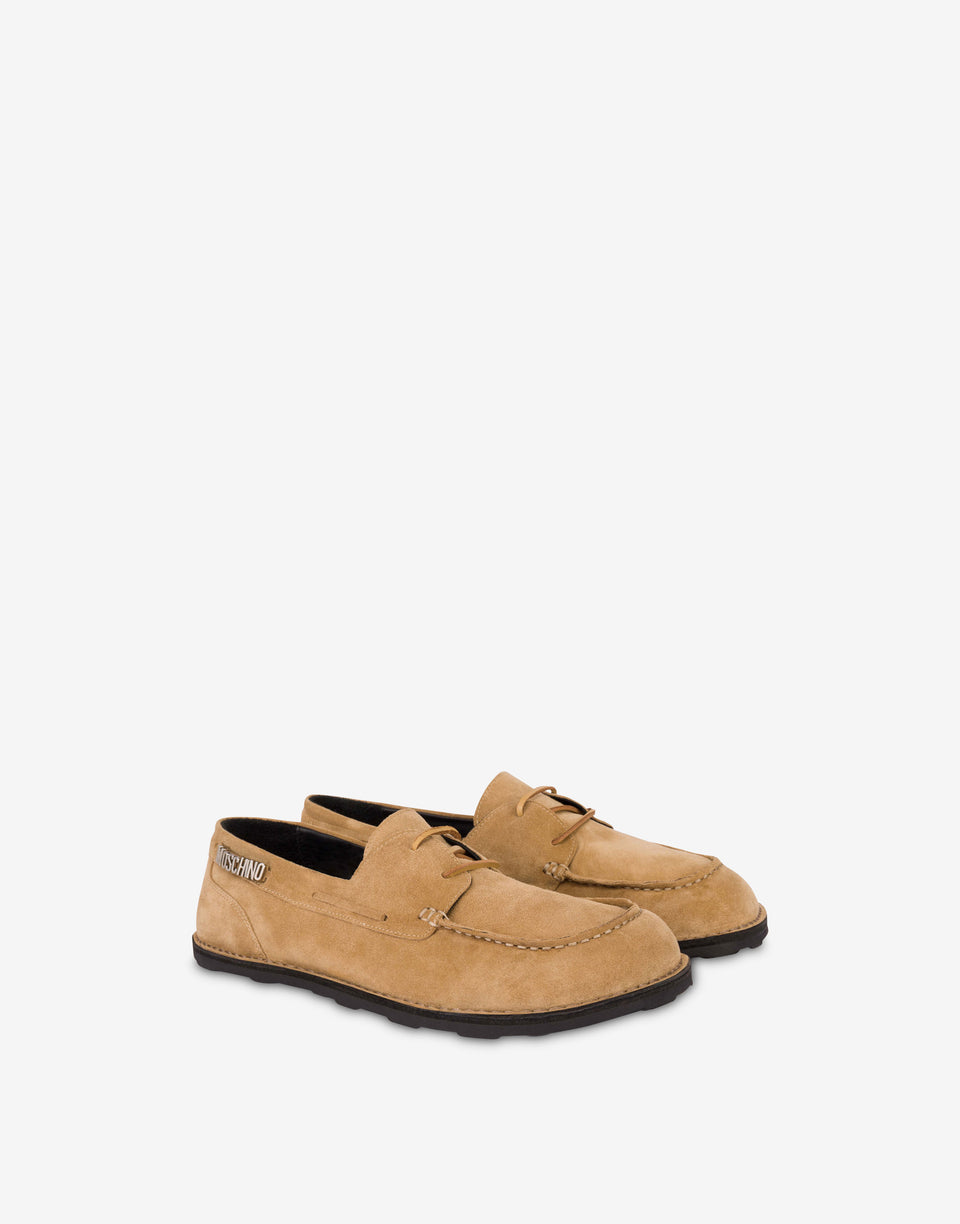 Mocassins em camurça Beige Moschino 0