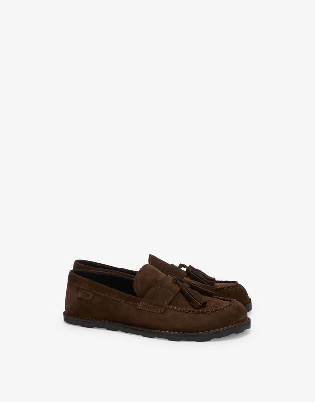 Suede loafers Brown Moschino 0