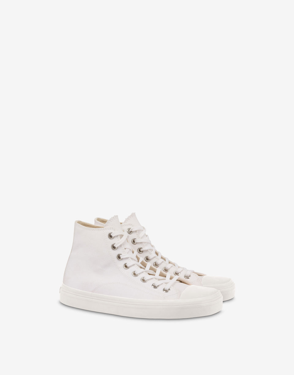 Hohe Canvas-Turnschuhe Weiß Moschino 0