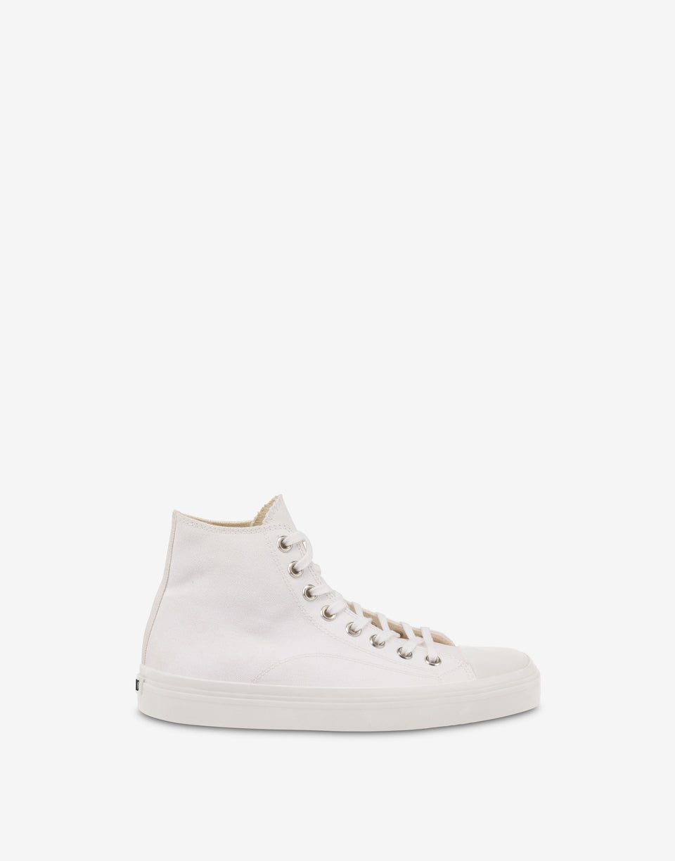 Sneakers alte in canvas Bianco Moschino 1