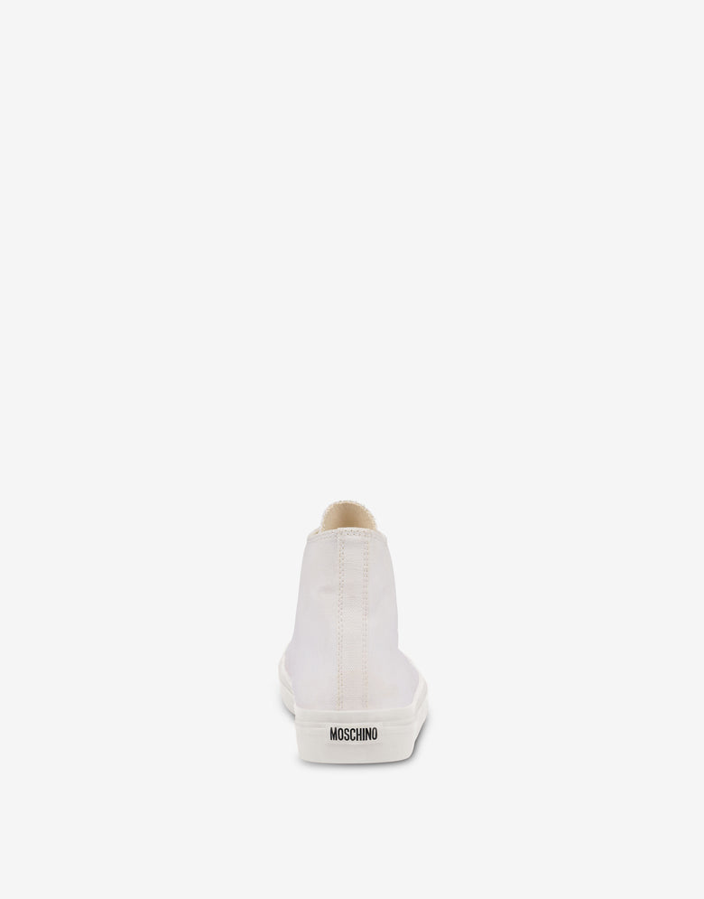 Sneakers alte in canvas Bianco Moschino 2