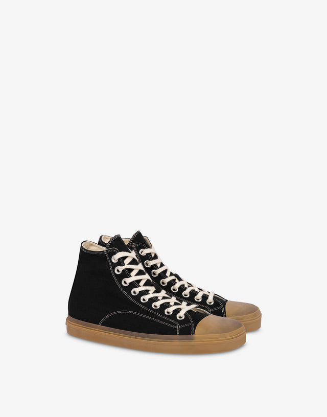 High canvas trainers Black Moschino 0