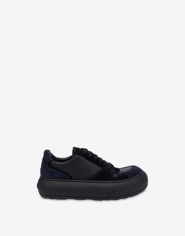 Suede and calfskin trainers Black Moschino 1