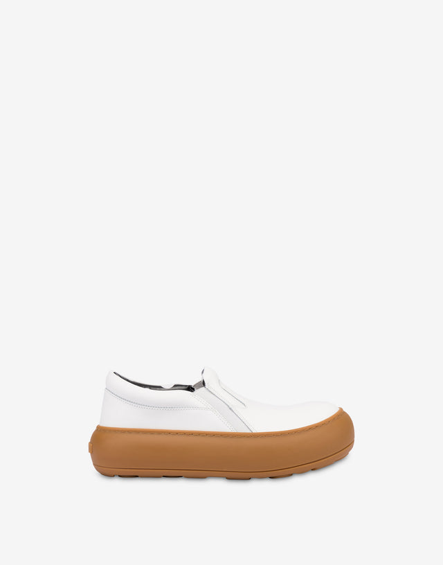 Slip-on-Turnschuhe aus Kalbsleder  Weiß Moschino 1