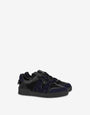 Mesh, calfskin and suede trainers