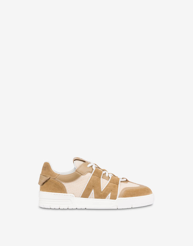 Calfskin and suede trainers Beige Moschino 1