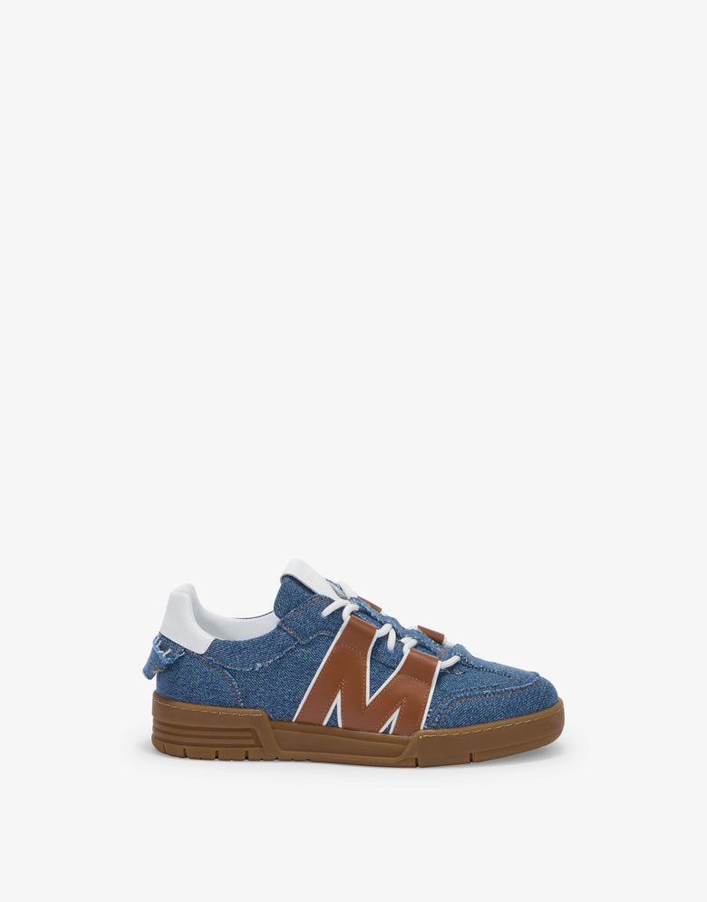 Sneakers in denim Blu Denim Moschino 1