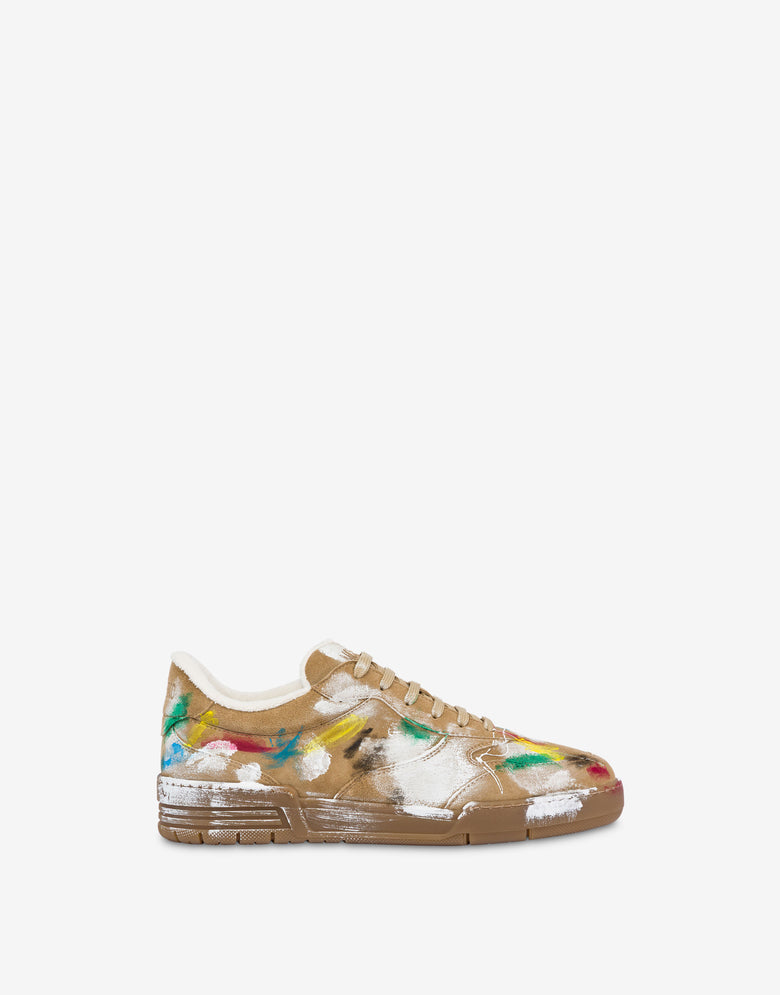 Sneakers in suede Beige Moschino 1