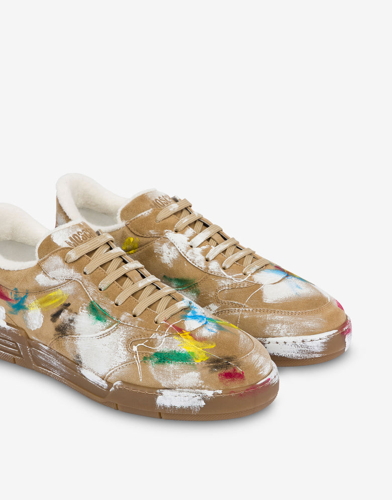 Sneakers in suede Beige Moschino 3
