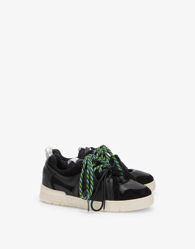 Sneakers in vitello e suede Nero Moschino 0