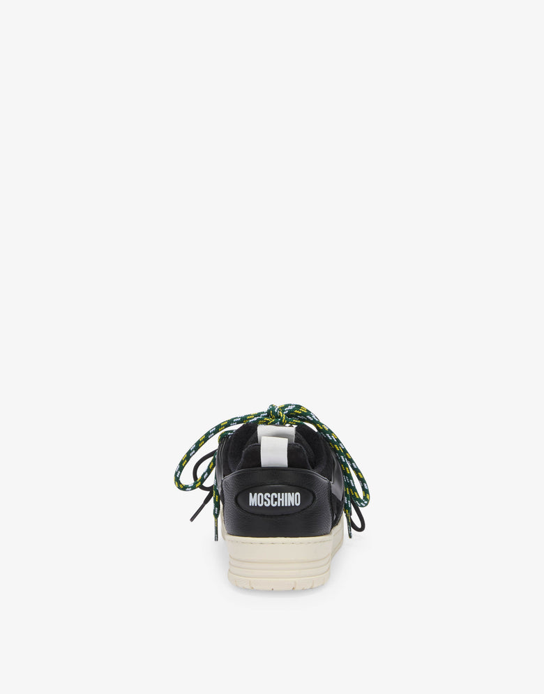 Sneakers in vitello e suede Nero Moschino 2