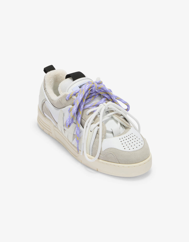Sneakers in vitello e suede Bianco Moschino 3