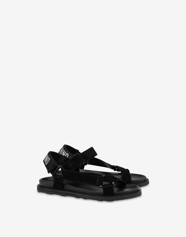 Sportsandalen aus Kalbsleder Schwarz Moschino 0