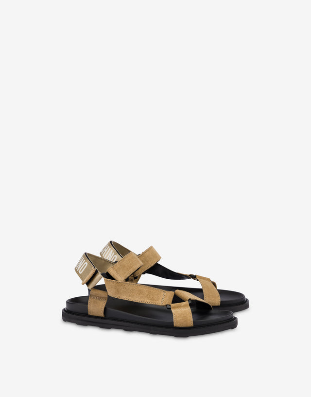 Sportsandalen aus Kalbsleder Beige Moschino 0