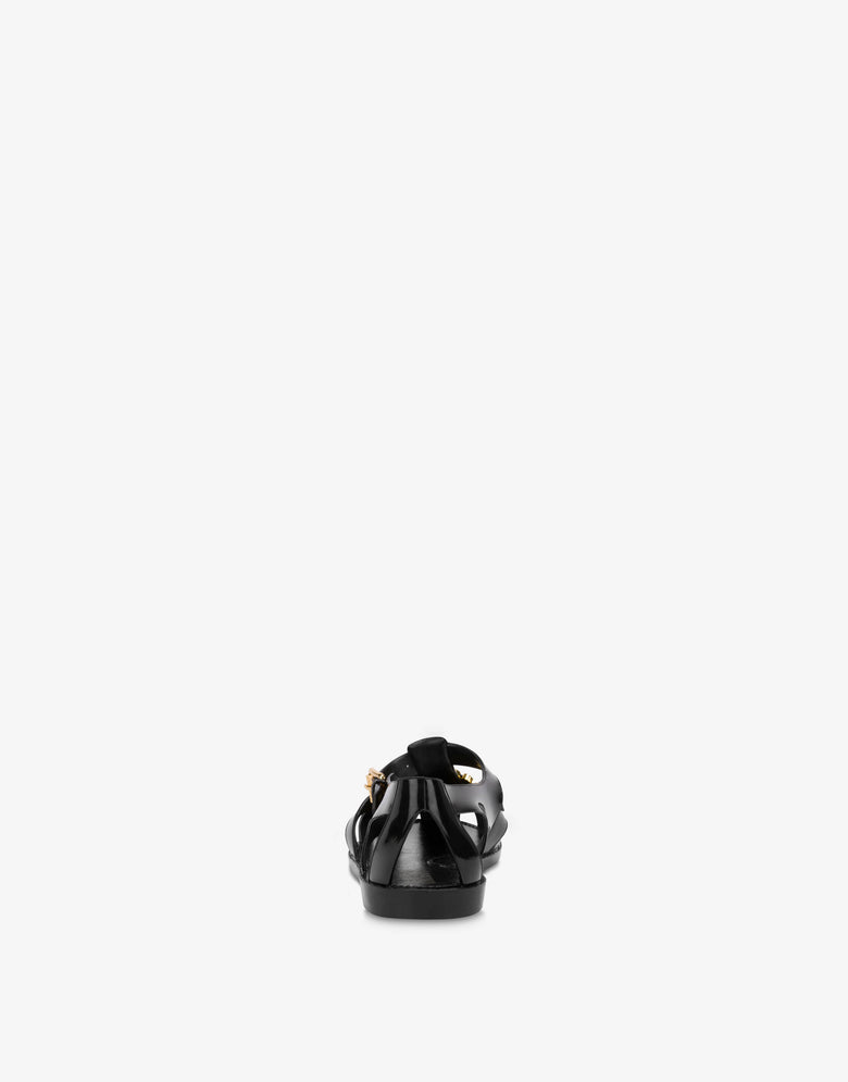 Jelly sandals with Lettering logo Black Moschino 2