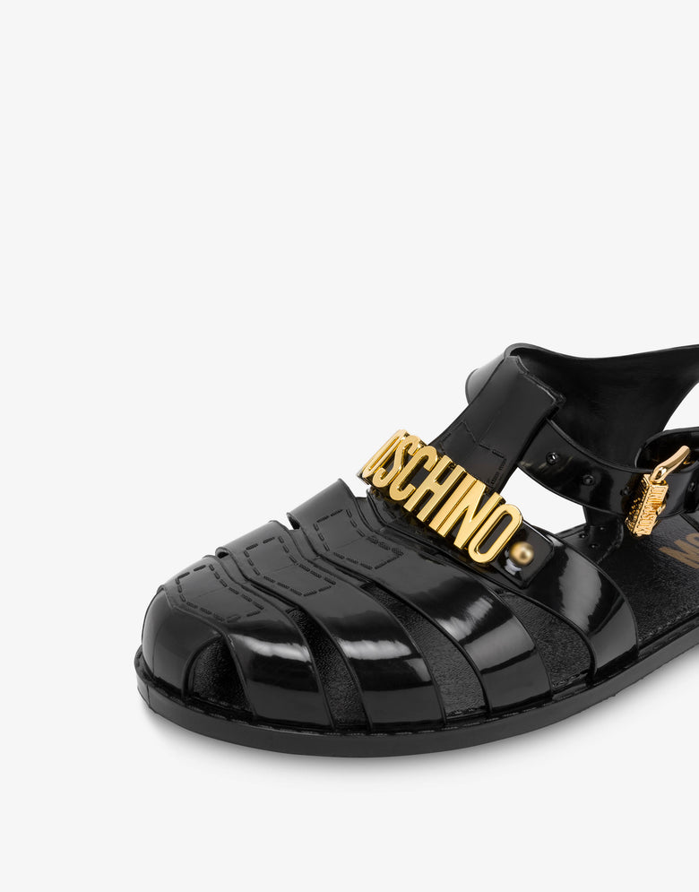 Jelly sandals with Lettering logo Black Moschino 3