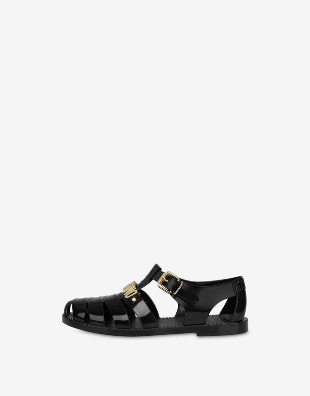 Sandali Jelly Lettering Logo Nero Moschino 1