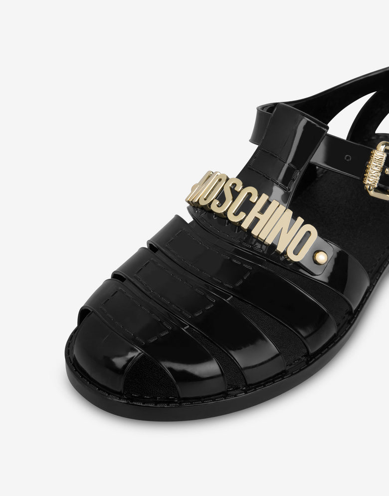 Sandali Jelly Lettering Logo Nero Moschino 3