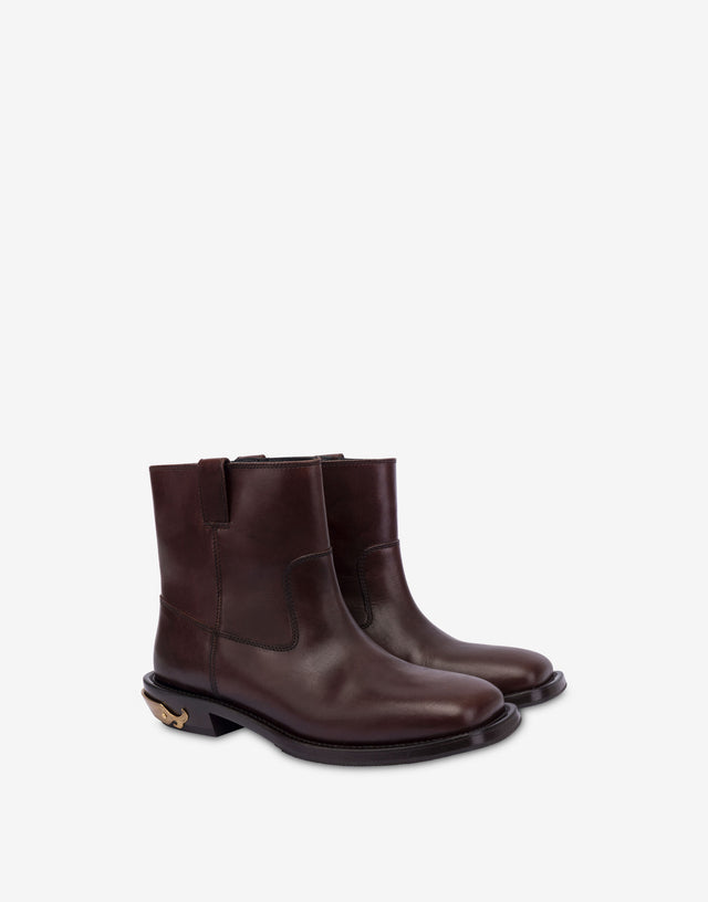 Stivaletti in vitello Marrone Moschino 0