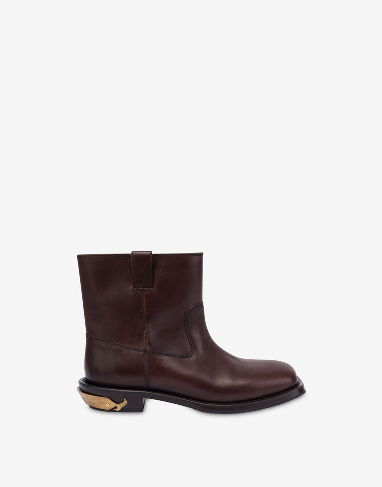 Stivaletti in vitello Marrone Moschino 1