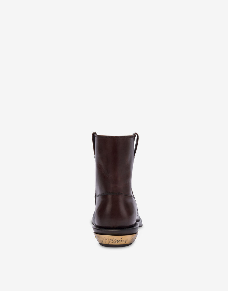 Stivaletti in vitello Marrone Moschino 2