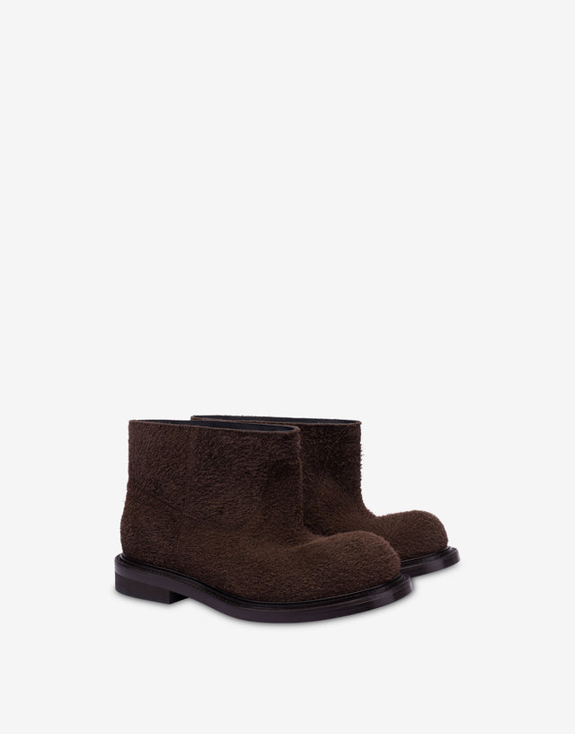 Stivaletti in suede Testa di moro Moschino 0
