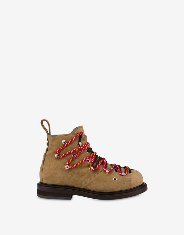 Oliver Wildleder-Trekking-Stiefel Beige Moschino 0