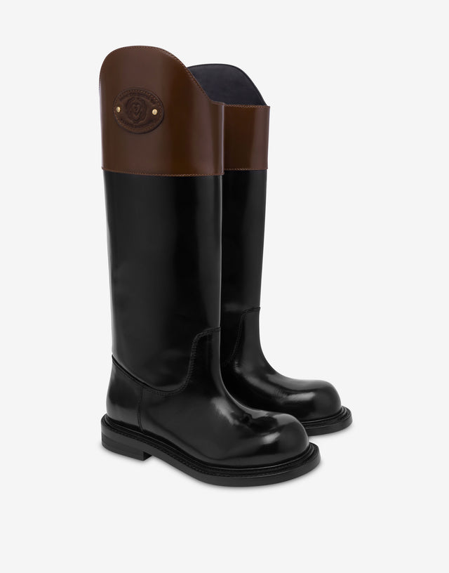 Stivali in vitello Nero Moschino 0