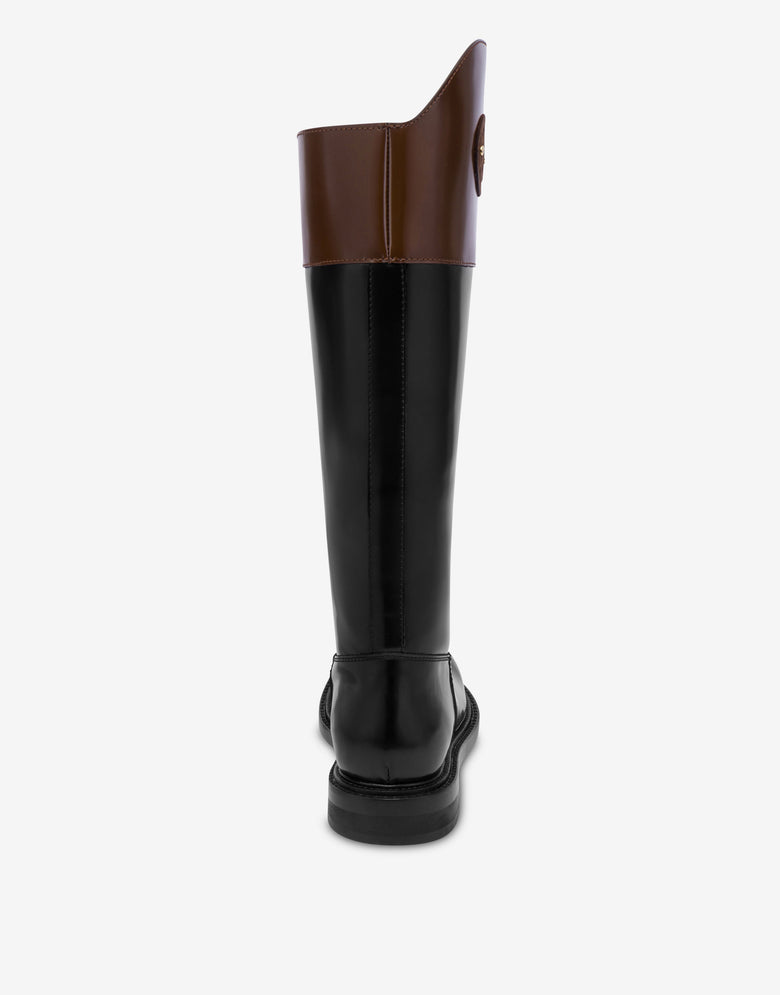 Calfskin boots Black Moschino 2