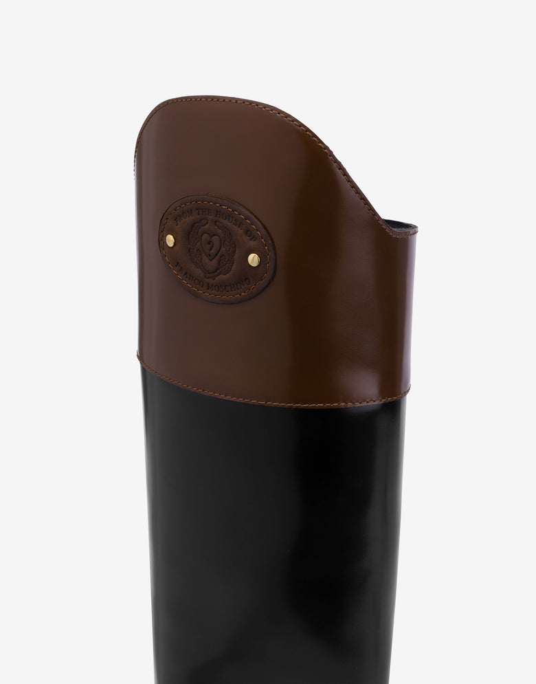 Calfskin boots Black Moschino 3