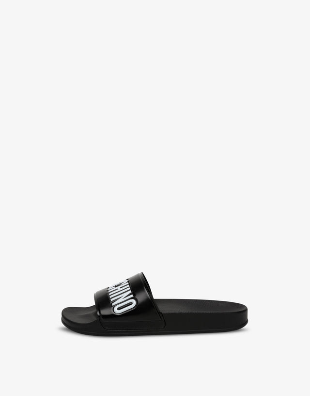 PVC pool slide with logo Black Moschino 1