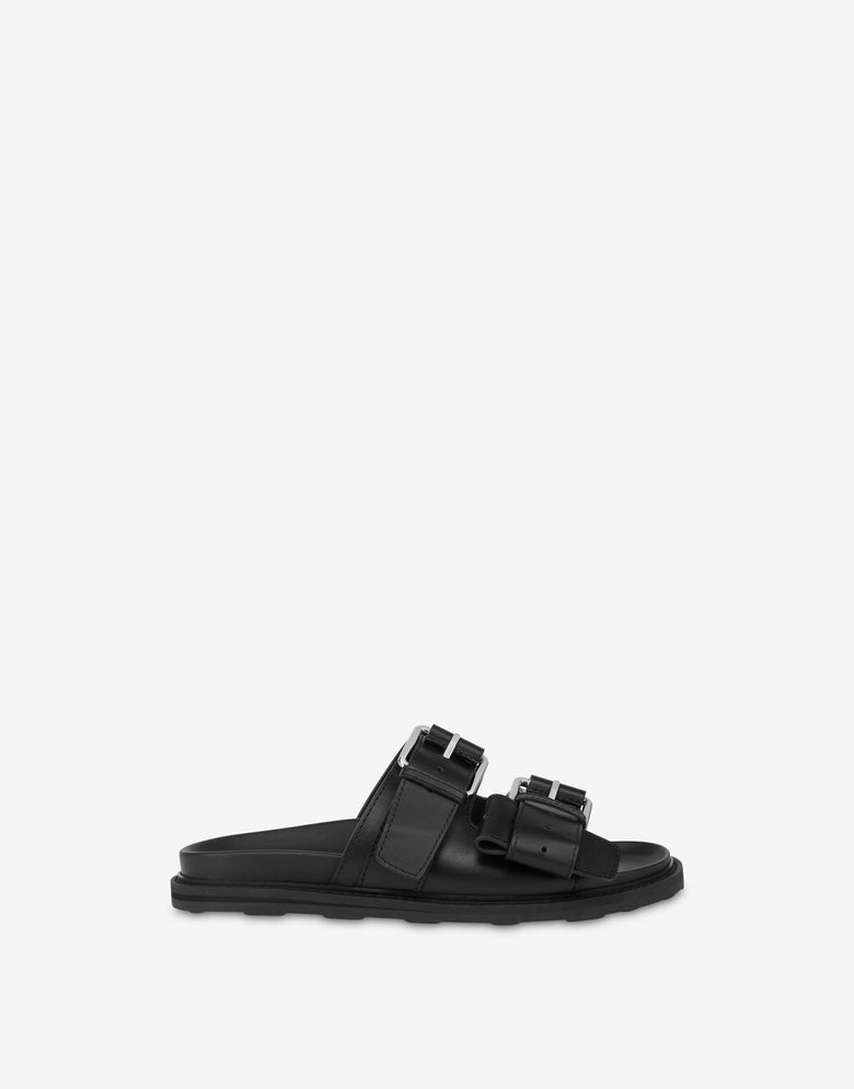 Calfskin sandals Black Moschino 1
