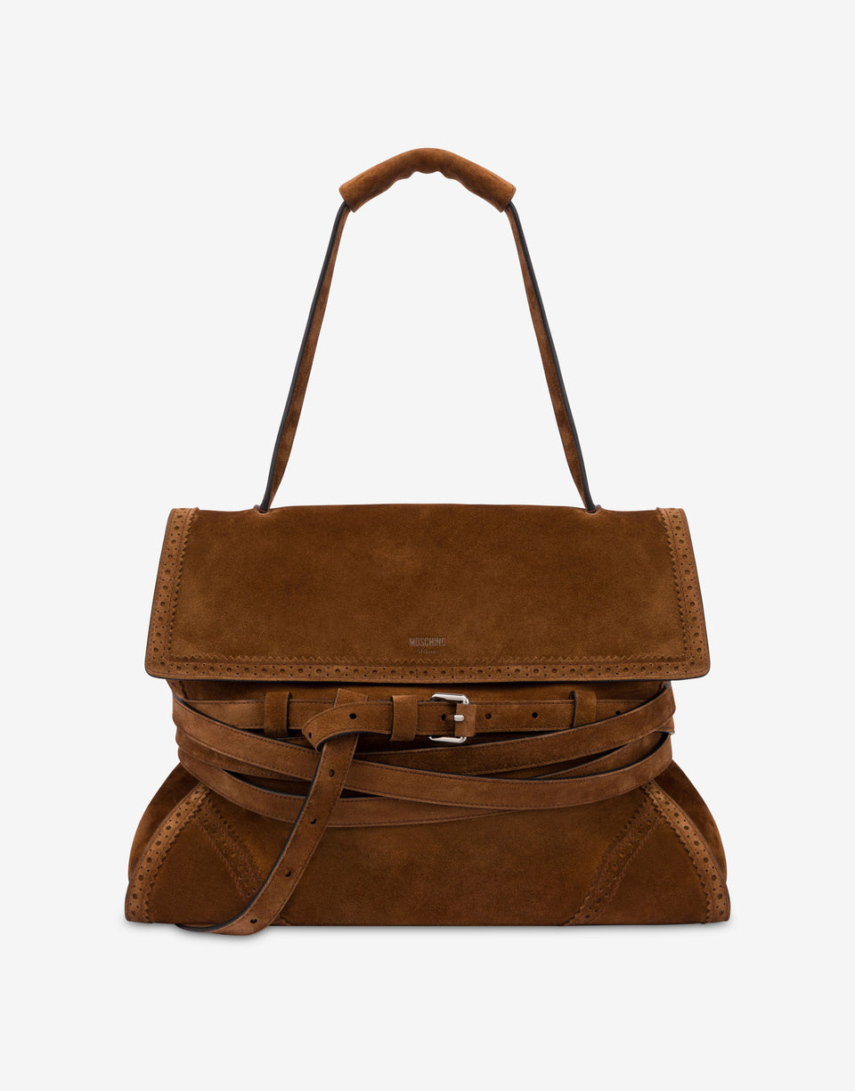Moschino Tie Me Medium Shoulder Bag Brown Moschino 0