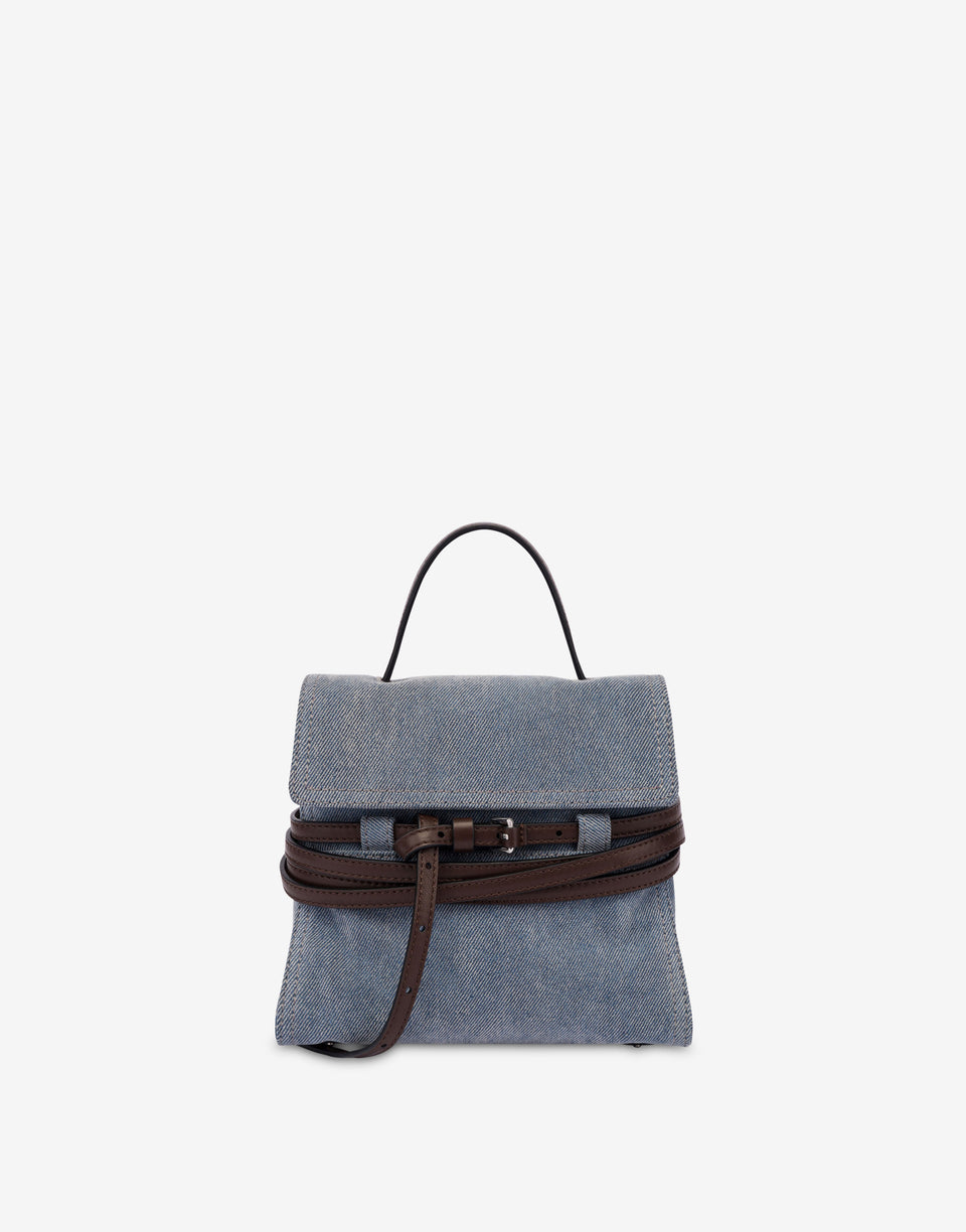 Moschino Tie Me Small Handbag Blue Denim Moschino 0