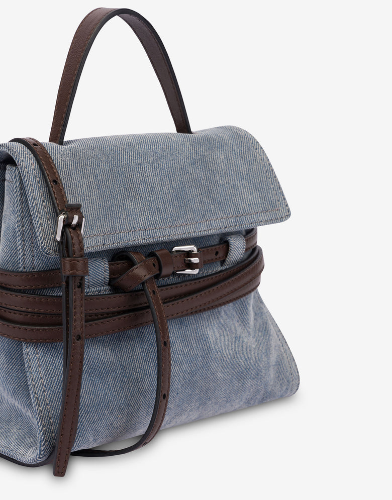 Moschino Tie Me Small Handbag Blue Denim Moschino 3