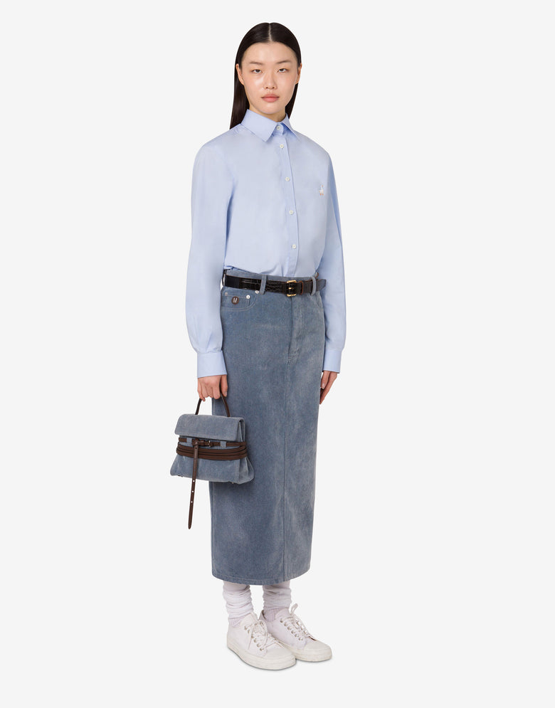 Moschino Tie Me Small Handbag Blue Denim Moschino 4