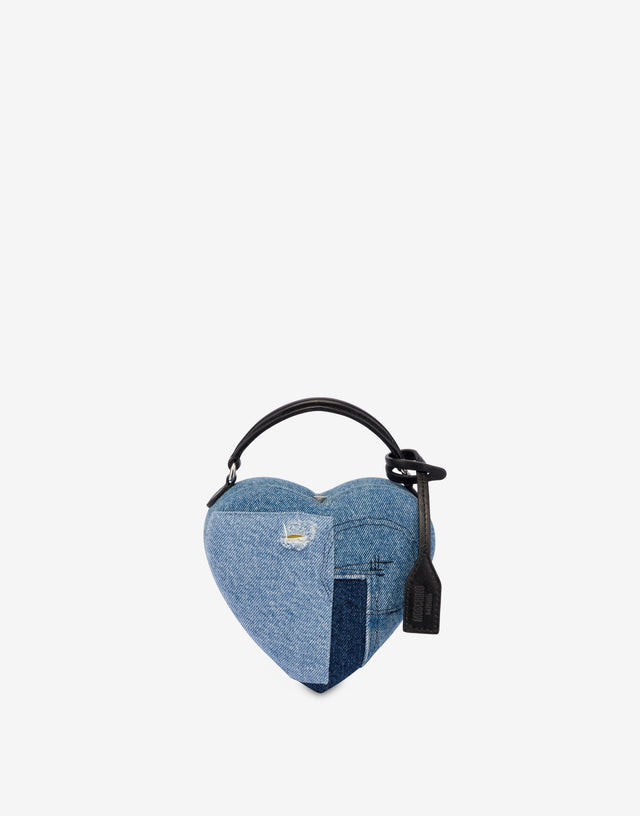 Borsa a mano mini Love Me Blu Denim Moschino 0