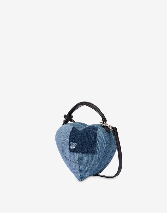 Borsa a mano mini Love Me Blu Denim Moschino 1
