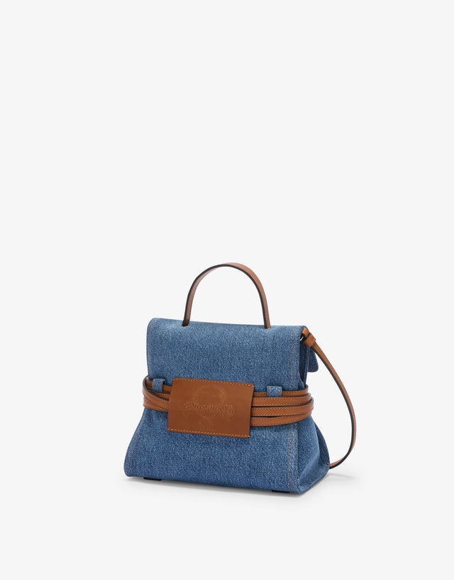 Moschino Tie Me Small Clutch Blue Denim Moschino 1