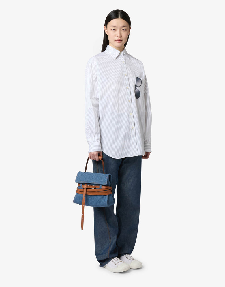 Moschino Tie Me Clutch Blue Denim Moschino 4