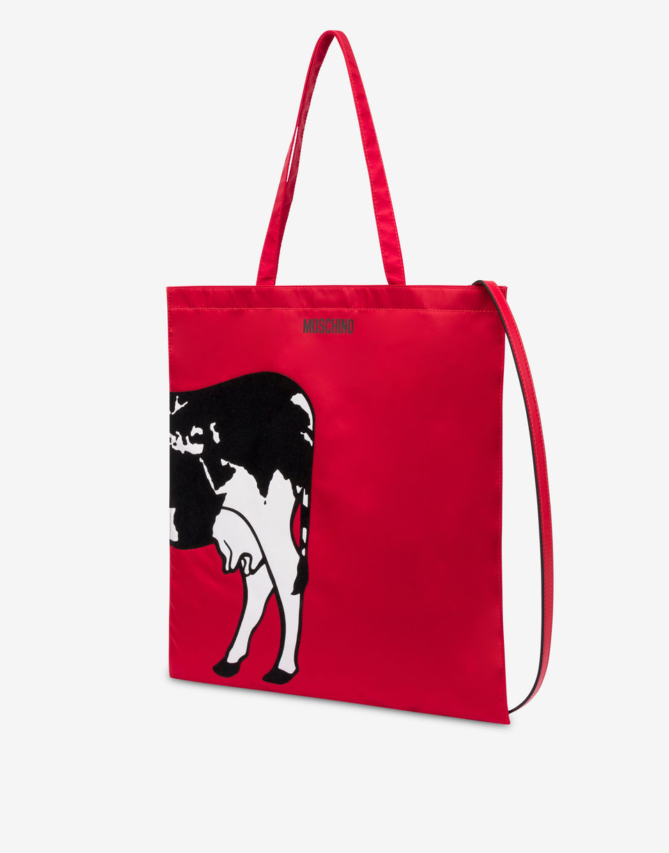 プリントトートArchive Cow レッド Moschino 1