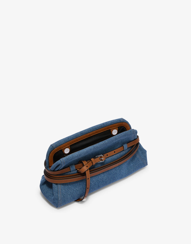 Bolso de mano grande Moschino Tie Me Blue Denim Moschino 2