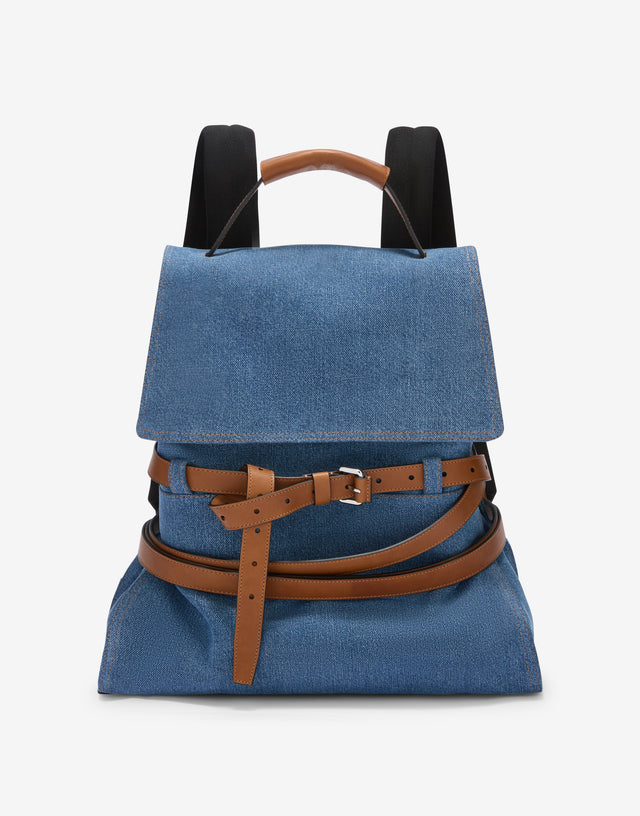 Moschino Tie Me Large Backpack Blue Denim Moschino 0