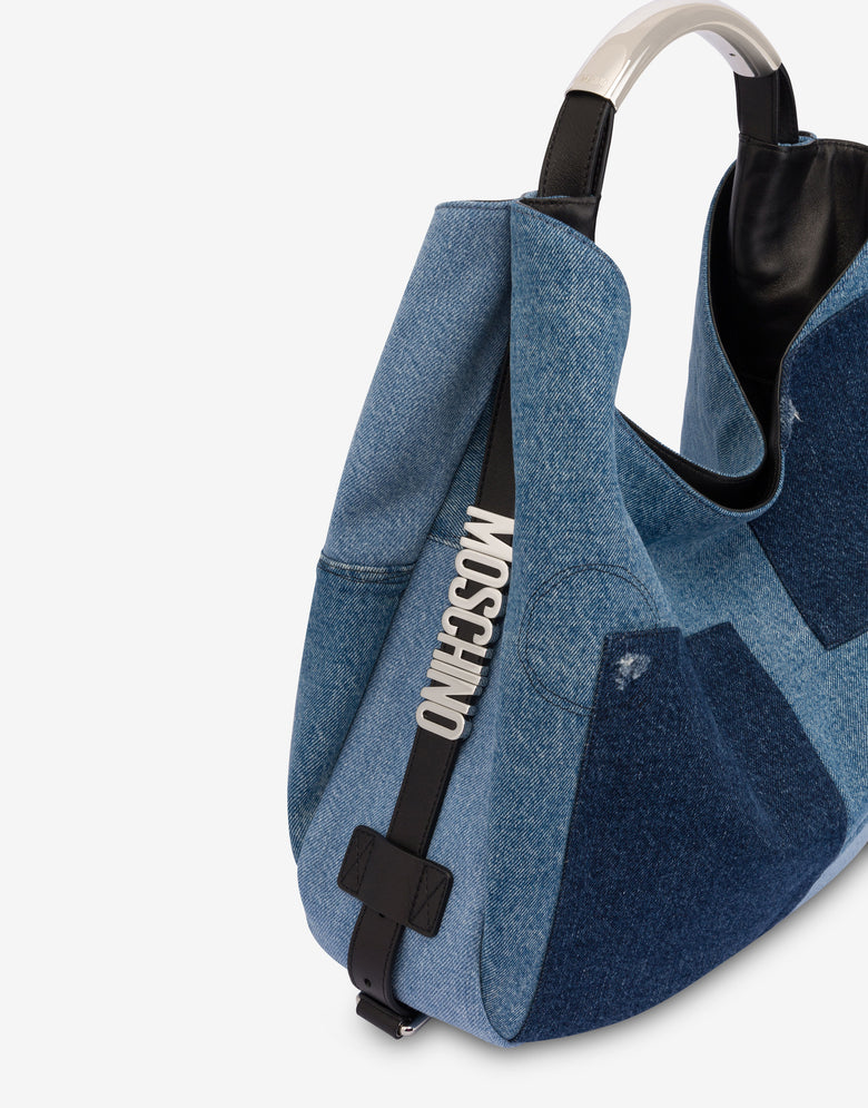 Bolso bandolera mediano Moschino Handle Me Blue Denim Moschino 3